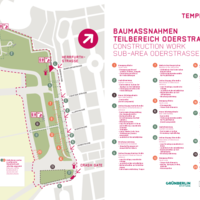 Planungsgrafik der Umbauarbeiten im Teilbereich Oderstraße des Tempelhofer Felds